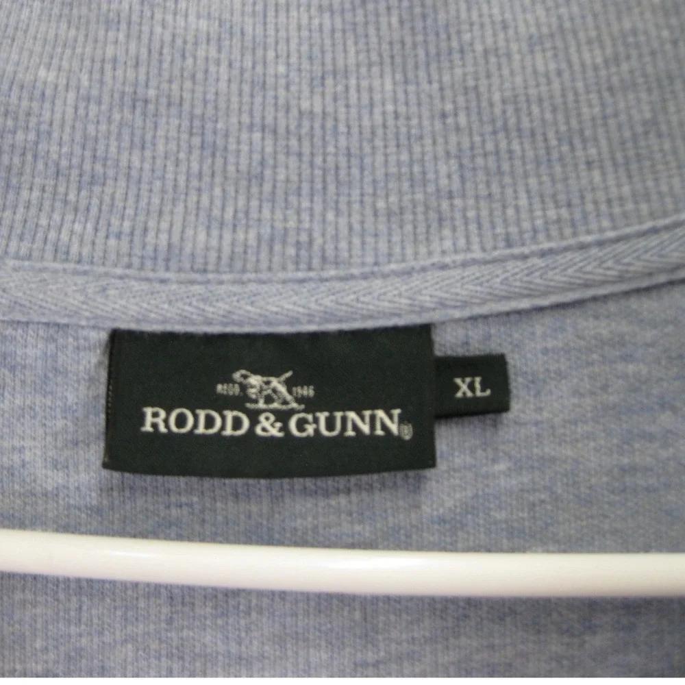 Rodd‎ & Gunn Quarter Zip Pullover Mens XL Blue Heather Preppy Coastal